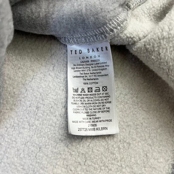 Ted Baker Men’s Gray Kilburn Half Zip Sweatshirt Sz L - Picture 7 of 14